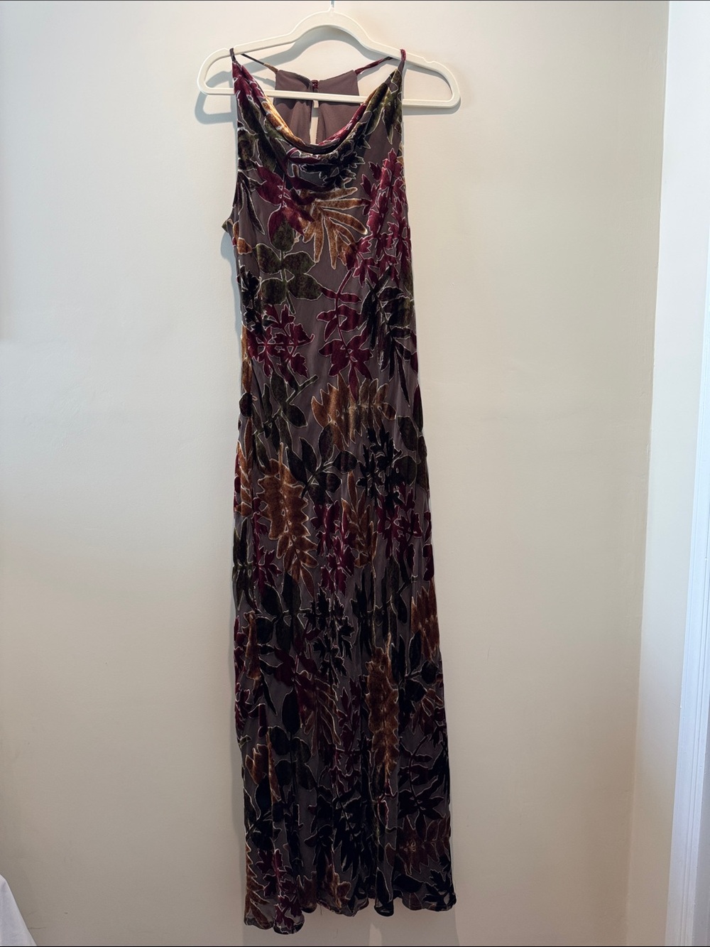 RARE Vintage Floral Cachet Velvet Maxi Dress   1998